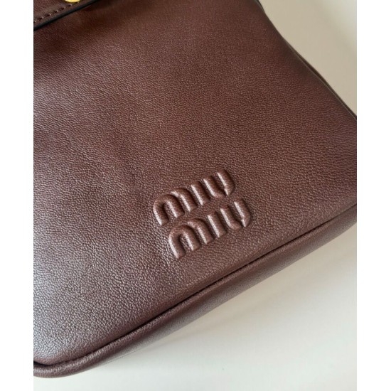 Premium Replica Miu Miu clutch bag 5NR461 Coffee At Cheap Price
