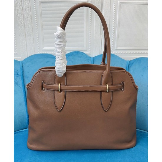 Premium Replica Miu Miu Adventure Nappa Tote Bag 5BG291 Coffee At Cheap Price