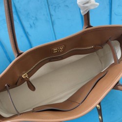 Premium Replica Miu Miu Adventure Nappa Tote Bag 5BG291 Coffee At Cheap Price