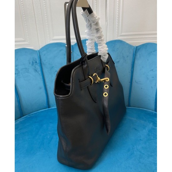 Premium Replica Miu Miu Adventure Nappa Tote Bag 5BG291 Black At Cheap Price