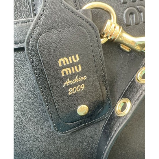 Premium Replica Miu Miu Adventure Nappa Tote Bag 5BG291 Black At Cheap Price