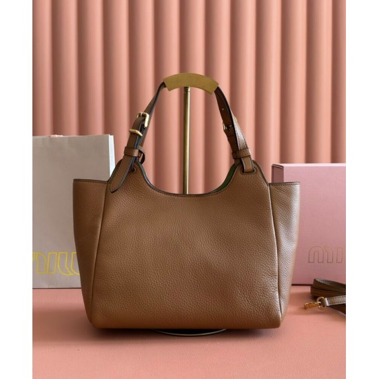 Premium Replica Miu Miu Handbag Hobo tote 5BA304 Brown At Cheap Price