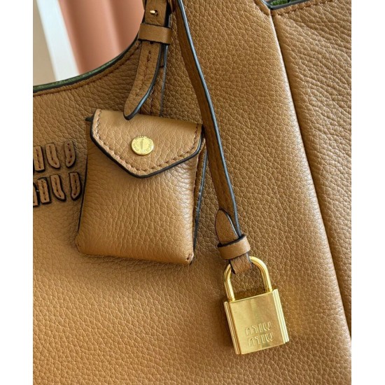 Premium Replica Miu Miu Handbag Hobo tote 5BA304 Brown At Cheap Price