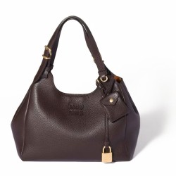 Premium Replica Miu Miu Hobo tote handbag 5BA304 Coffee At Cheap Price
