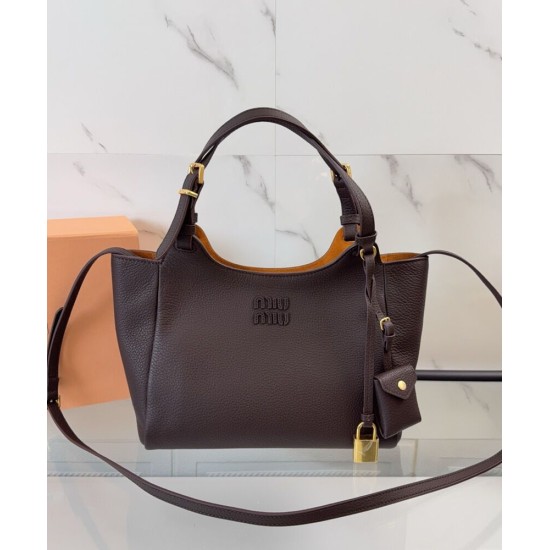 Premium Replica Miu Miu Hobo tote handbag 5BA304 Coffee At Cheap Price