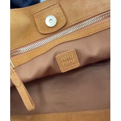 Premium Replica Miu Miu Hobo tote handbag 5BA304 Coffee At Cheap Price