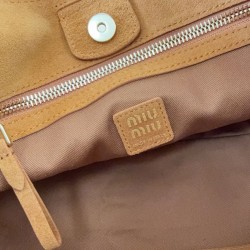 Premium Replica Miu Miu Hobo tote handbag 5BA304 Coffee At Cheap Price