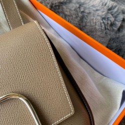 Premium Replica Mini Hermès Della Cavalleria II Bag Taupe Epsom At Cheap Price