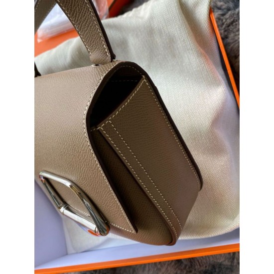 Premium Replica Mini Hermès Della Cavalleria II Bag Taupe Epsom At Cheap Price