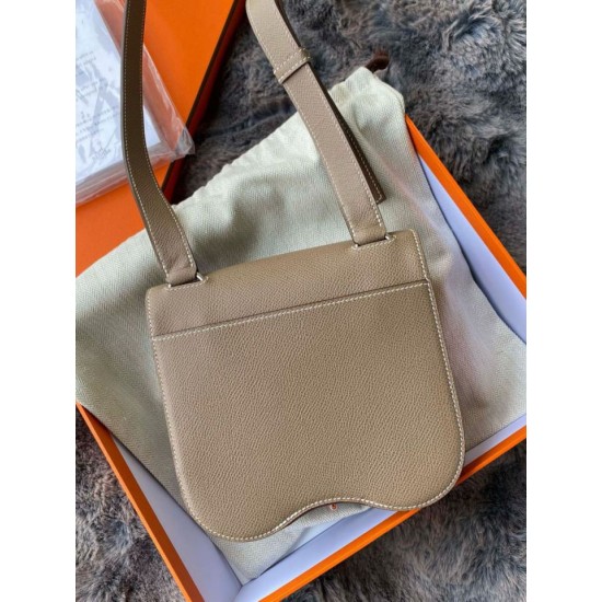 Premium Replica Mini Hermès Della Cavalleria II Bag Taupe Epsom At Cheap Price