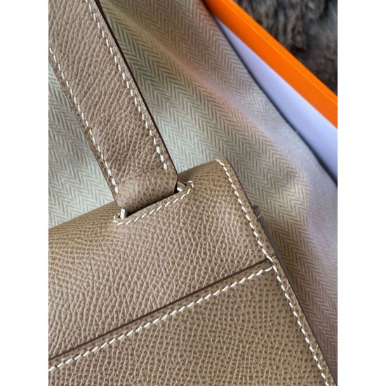Premium Replica Mini Hermès Della Cavalleria II Bag Taupe Epsom At Cheap Price