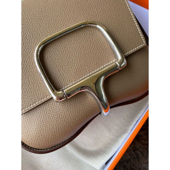 Premium Replica Mini Hermès Della Cavalleria II Bag Taupe Epsom At Cheap Price
