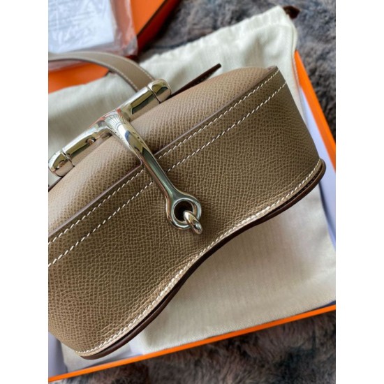 Premium Replica Mini Hermès Della Cavalleria II Bag Taupe Epsom At Cheap Price
