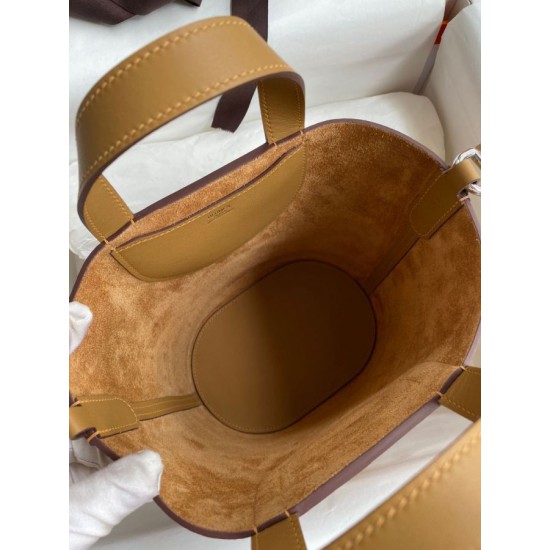 Fake Handmade Hermes The Loop 18 tote bag brown Clemence Knockoff Clone Sale Online Premium Replica Handmade Hermes The Loop 18 tote bag brown Clemence At Cheap Price