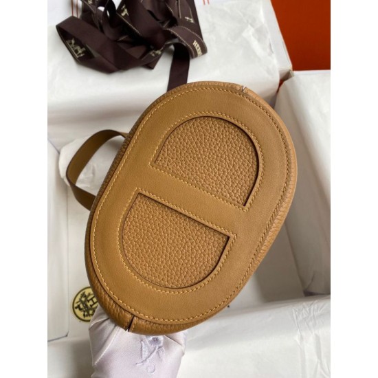 Fake Handmade Hermes The Loop 18 tote bag brown Clemence Knockoff Clone Sale Online Premium Replica Handmade Hermes The Loop 18 tote bag brown Clemence At Cheap Price