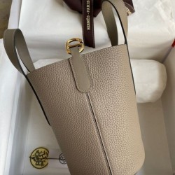 Premium Replica Hermes The Loop 18 tote bag gray Clemence At Cheap Price