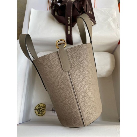 Premium Replica Hermes The Loop 18 tote bag gray Clemence At Cheap Price