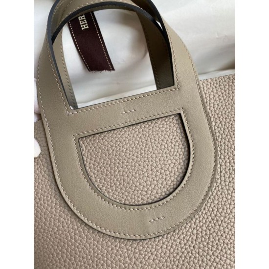Premium Replica Hermes The Loop 18 tote bag gray Clemence At Cheap Price