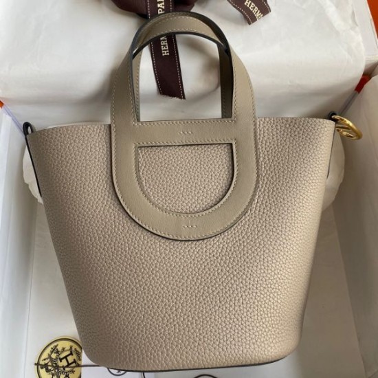 Premium Replica Hermes The Loop 18 tote bag gray Clemence At Cheap Price