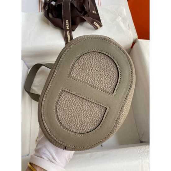 Premium Replica Hermes The Loop 18 tote bag gray Clemence At Cheap Price