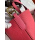 Premium Replica Handmade Hermes The Loop 18 Tote Bag Pink Clemence At Cheap Price