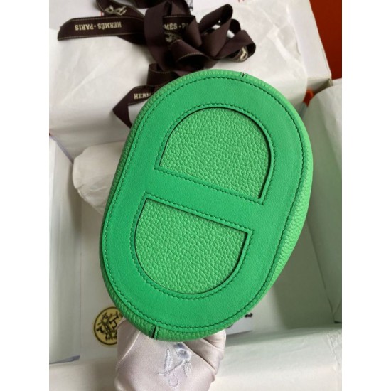 Premium Replica Handmade Hermes The Loop 18 Tote Bag Green Clemence At Cheap Price
