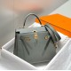 Premium Replica Hermes Sellier Kelly 25cm Epsom Bag Light Gray At Cheap Price