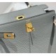 Premium Replica Hermes Sellier Kelly 25cm Epsom Bag Light Gray At Cheap Price