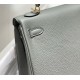 Premium Replica Hermes Sellier Kelly 25cm Epsom Bag Light Gray At Cheap Price