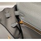 Premium Replica Hermes Sellier Kelly 25cm Epsom Bag Light Gray At Cheap Price