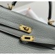 Premium Replica Hermes Sellier Kelly 25cm Epsom Bag Light Gray At Cheap Price