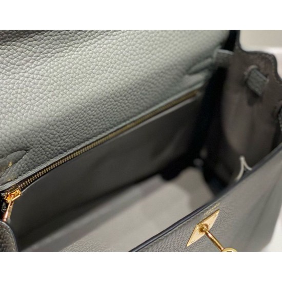 Premium Replica Hermes Sellier Kelly 25cm Epsom Bag Light Gray At Cheap Price