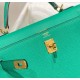 Premium Replica Hermes Sellier Kelly 25/28cm Epsom Bag Jade Green At Cheap Price