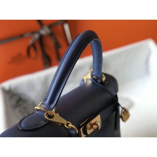 Premium Replica Hermes Kelly 28cm Epsom Blue GHW At Cheap Price