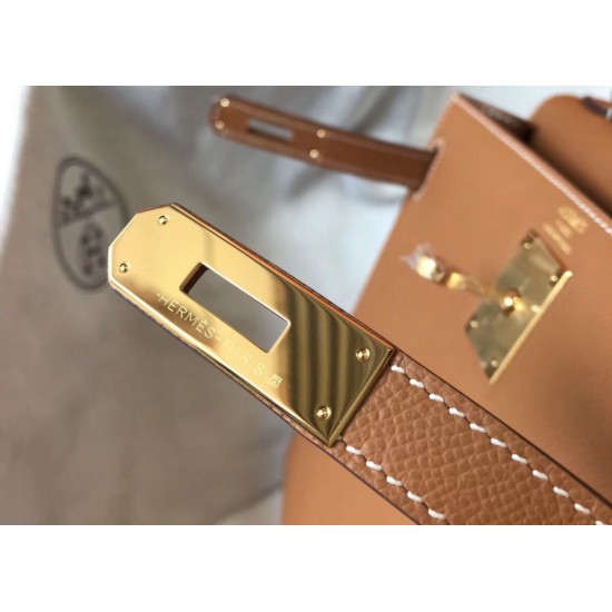 Premium Replica Hermes Kelly 28cm Epsom Brown GHW At Cheap Price