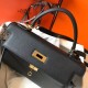 Premium Replica Hermes Kelly 28cm Epsom Blue PHW At Cheap Price