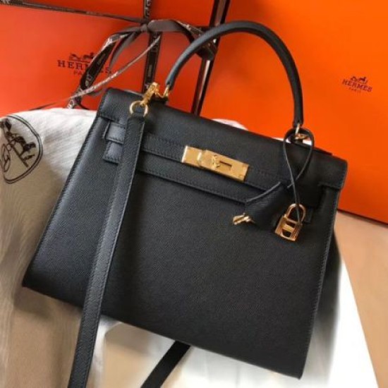 Premium Replica Hermes Kelly 28cm Epsom Blue PHW At Cheap Price
