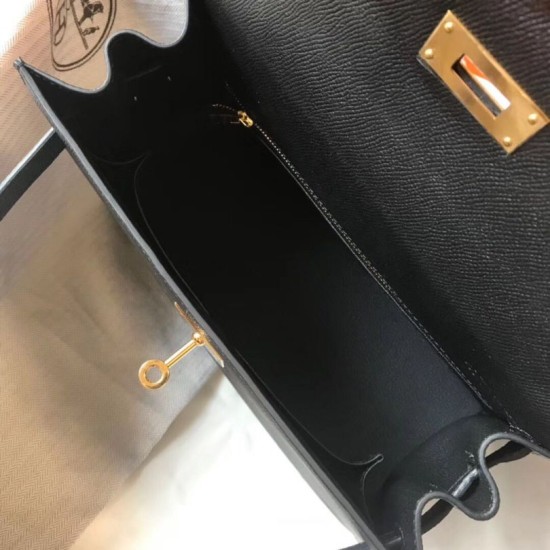 Premium Replica Hermes Kelly 28cm Epsom Blue PHW At Cheap Price