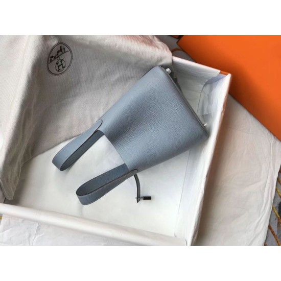 Premium Replica Hermes Picotin Lock 18/22 Tote Bag Blue Clemence At Cheap Price
