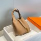 Premium Replica Hermes Picotin Lock 18/22 Tote Bag Brown Clemence At Cheap Price