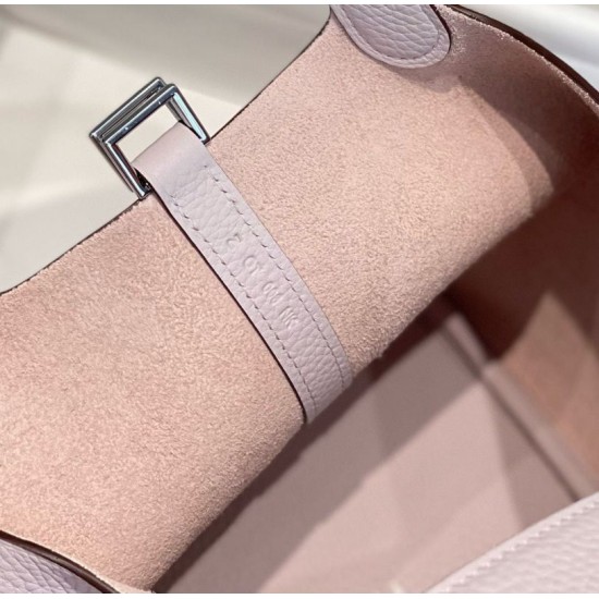 Premium Replica Hermes Picotin Lock 18/22 Tote Bag Pale Mauve Clemence At Cheap Price