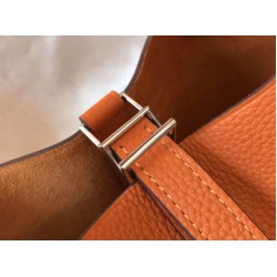 Premium Replica Hermes Picotin Lock 18/22 Tote Bag Orange Clemence At Cheap Price