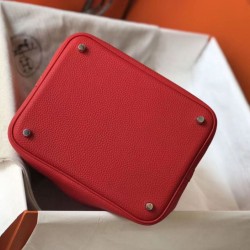 Premium Replica Hermes Picotin Lock 18/22 Tote Bag Red Clemence At Cheap Price