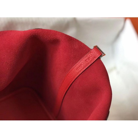 Premium Replica Hermes Picotin Lock 18/22 Tote Bag Red Clemence At Cheap Price