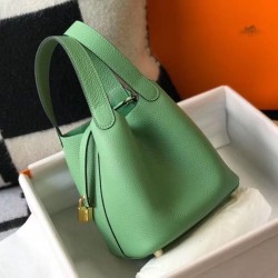 Premium Replica Hermes Picotin Lock 18/22 Tote Bag Green Clemence At Cheap Price