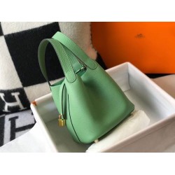 Premium Replica Hermes Picotin Lock 18/22 Tote Bag Green Clemence At Cheap Price