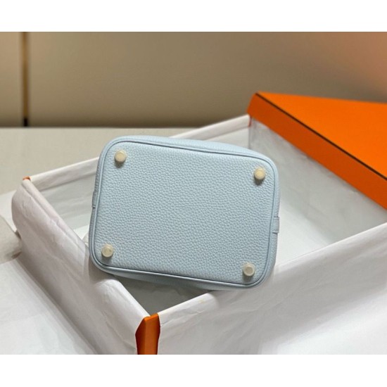 Premium Replica Hermes Tote Bag Picotin Lock 18/22 Clemence Blue At Cheap Price