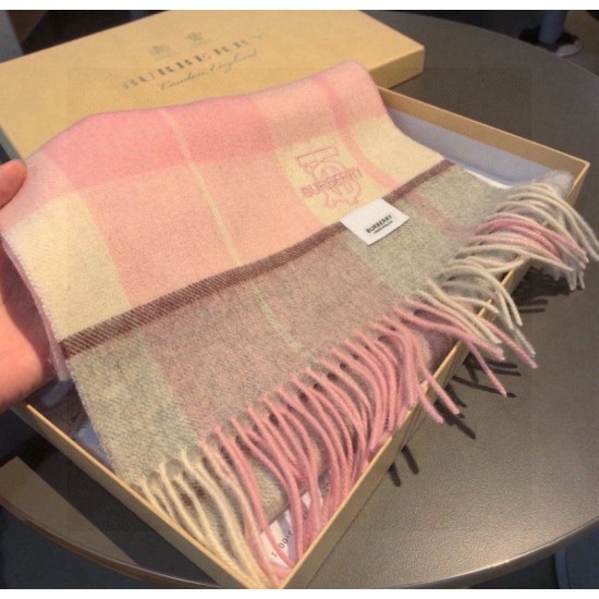 Top AAAAA Replica Burberry Check Classical Cashmere Scarf, Pink, 30 x 168 cm Clone Cheap