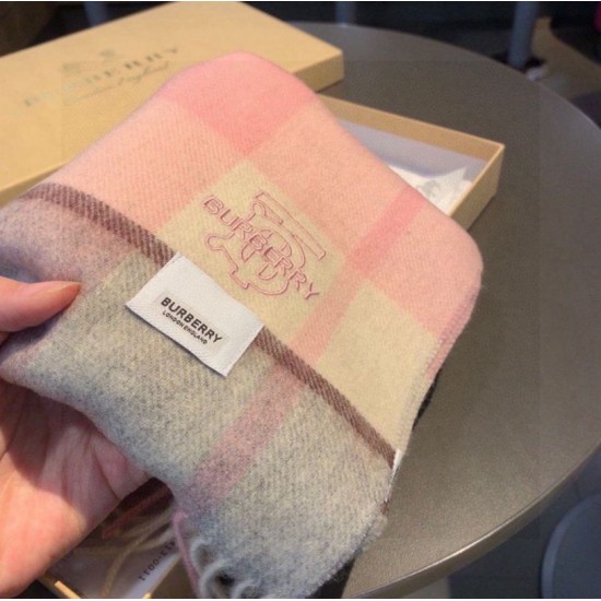 Top AAAAA Replica Burberry Check Classical Cashmere Scarf, Pink, 30 x 168 cm Clone Cheap