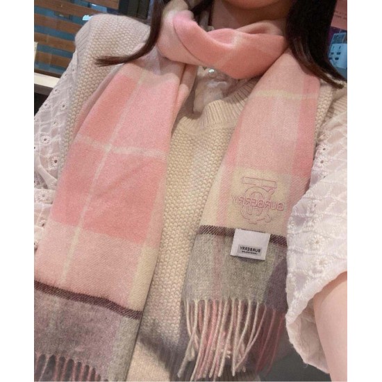 Top AAAAA Replica Burberry Check Classical Cashmere Scarf, Pink, 30 x 168 cm Clone Cheap